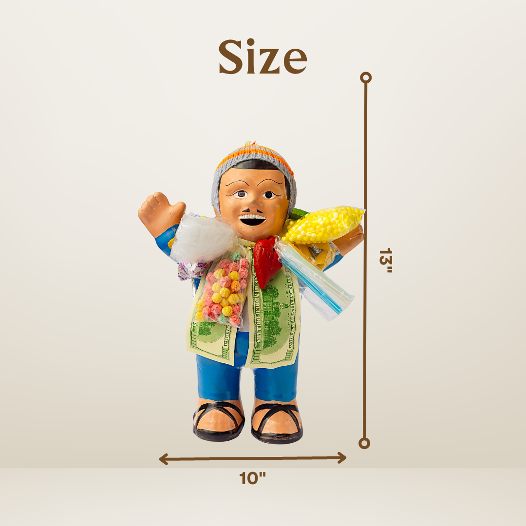 Ekeko God of Abundance - Doll for prosperity and good luck - 3"/5.5"/7"/13" tall