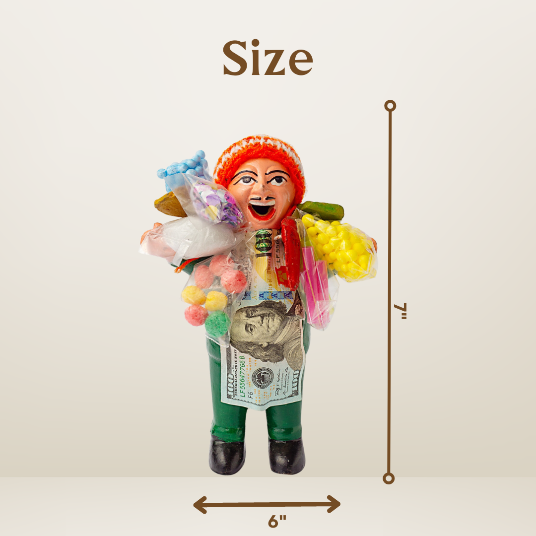 Ekeko God of Abundance - Doll for prosperity and good luck - 3"/5.5"/7"/13" tall