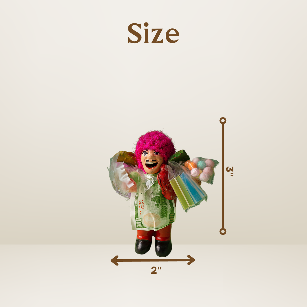Ekeko God of Abundance - Doll for prosperity and good luck - 3"/5.5"/7"/13" tall