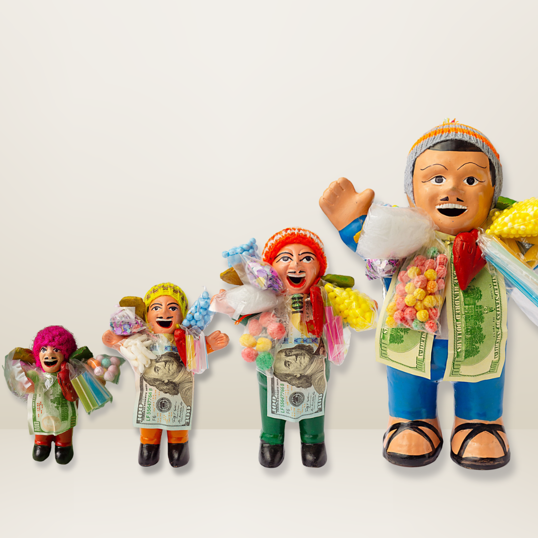 Ekeko God of Abundance - Doll for prosperity and good luck - 3"/5.5"/7"/13" tall